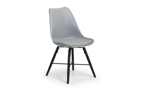 KAR002 Dining Chair - Grey Seat & Black Legs
