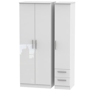 KNI160 Tall Triple Plain + Drawer Robe