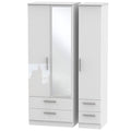 KNI162 Tall Triple 2 Drawer Mirror + Drawer Robe