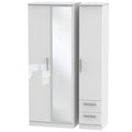 KNI167 Tall Triple Mirror + Drawer Robe
