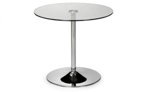 KUD001 Chrome & Glass Pedestal Table