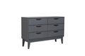 Lun-413-DKGY Dressing Chest 6 Drawer- Dark Grey