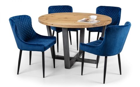 LUX002 Velvet Dining Chair - Blue