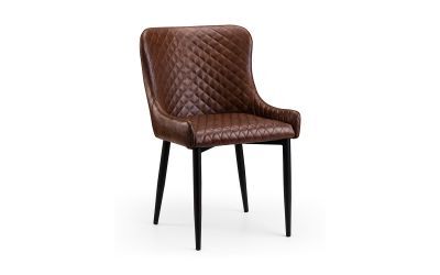 LUX005 Faux Leather Dining Chair Brown