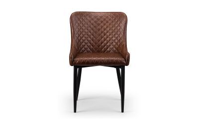 Faux Leather Dining Chair Brown