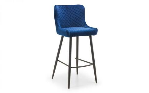 LUX202 Velvet Bar Stool - Blue