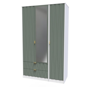 LV142 Triple 2 Drawer Mirror Robe