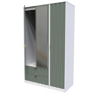 Triple 2 Drawer Mirror Robe