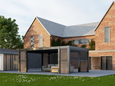 Saturn Aluminium Pergola - 8 Leg 6m x 3m Rectangular Grey