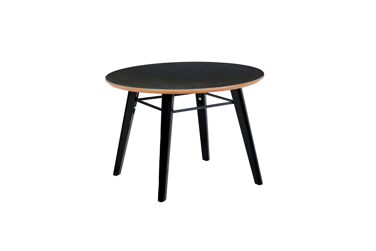 Lot-008-BK Lamp Table - Round 500 Black Top Black Leg