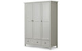 MAI007 3 Door Combination Wardrobe - Dove Grey