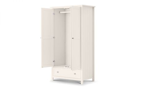 2 Door Combination Wardrobe - Surf White