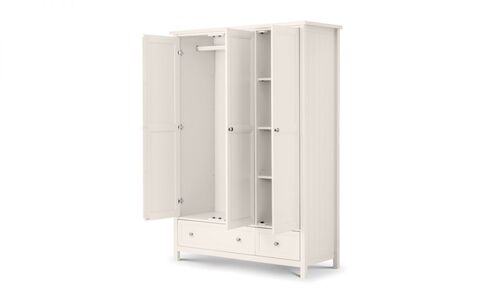 3 Door Combination Wardrobe - Surf White