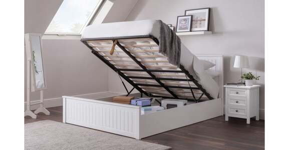 MAI117 Ottoman Bed 135Cm - Surf White