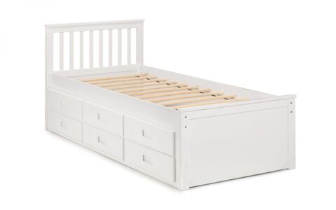 MAI901 Bed With Underbed And Drawers - Surf White