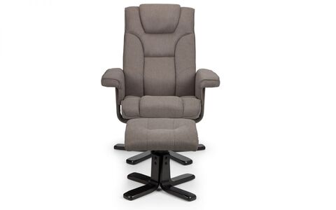 MAL007 Swivel Recliner & Stool - Grey