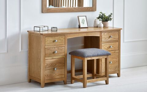 Twin Pedestal Dressing Table & Stool Set