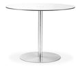 MIL001 Round Glass Brushed Steel Pedestal Table