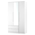 MIL142 Tall 2 Drawer Tiple Mirror Wardrobe