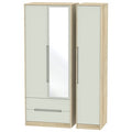 MON142 Tall Triple 2 Drawer Mirror Robe