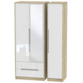 MON142 Tall Triple 2 Drawer Mirror Robe