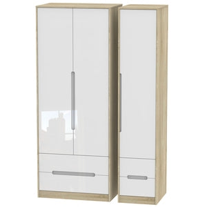 MON161 Tall Triple 2 Drawer + Drawer Robe