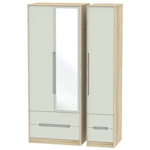 MON162 Tall Triple 2 Drawer Mirror + Drawer Robe