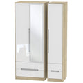 MON162 Tall Triple 2 Drawer Mirror + Drawer Robe