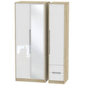 MON167 Tall Triple Mirror + Drawer Robe