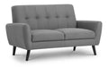 MON501 2 Seater Compact Retro Sofa - Grey