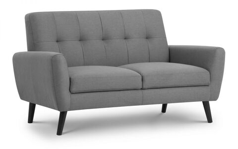 MON501 2 Seater Compact Retro Sofa - Grey