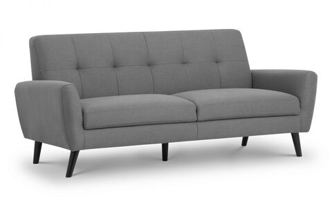 MON502 3 Seater Compact Retro Sofa - Grey