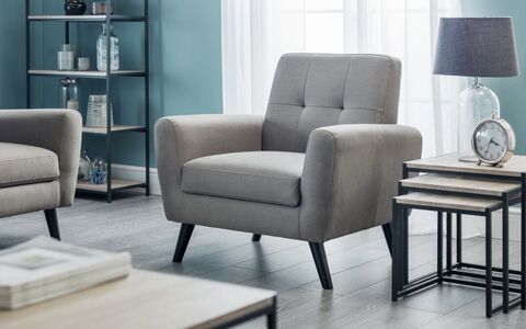 Compact Retro Chair - Grey