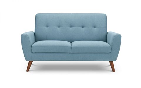 2 Seater Compact Retro Sofa - Blue