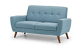 MON511 2 Seater Compact Retro Sofa - Blue