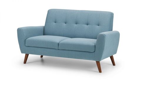 MON511 2 Seater Compact Retro Sofa - Blue