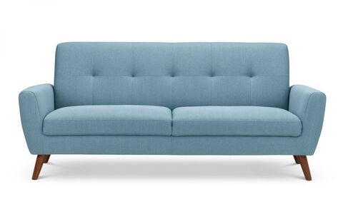 3 Seater Compact Retro Sofa - Blue
