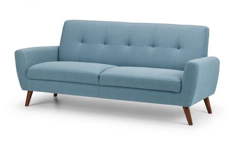 MON512 3 Seater Compact Retro Sofa - Blue