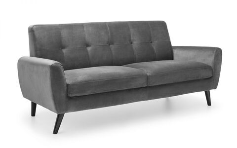 MON522 3 Seater In Dark Grey Velvet