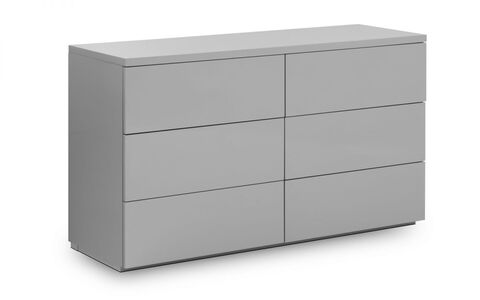 MON703 6 Drw Wide Chest - Grey Gloss