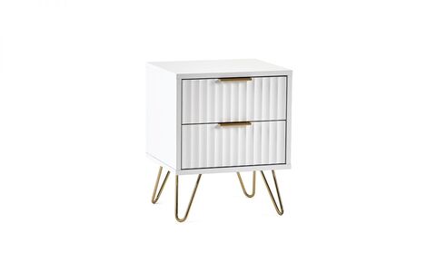 MUR001 2 Drawer Bedside - Matt White