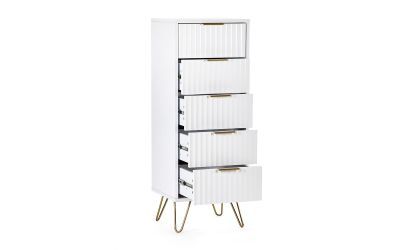 5 Drawer Tallboy - Matt White