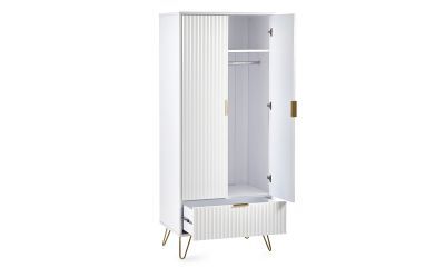 2 Door 1 Drawer Wardrobe - Matt White