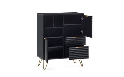 2 Door 2 Drawer Sideboard - Matt Black