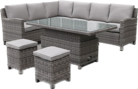 Large Corner Adj. Table Dining Set