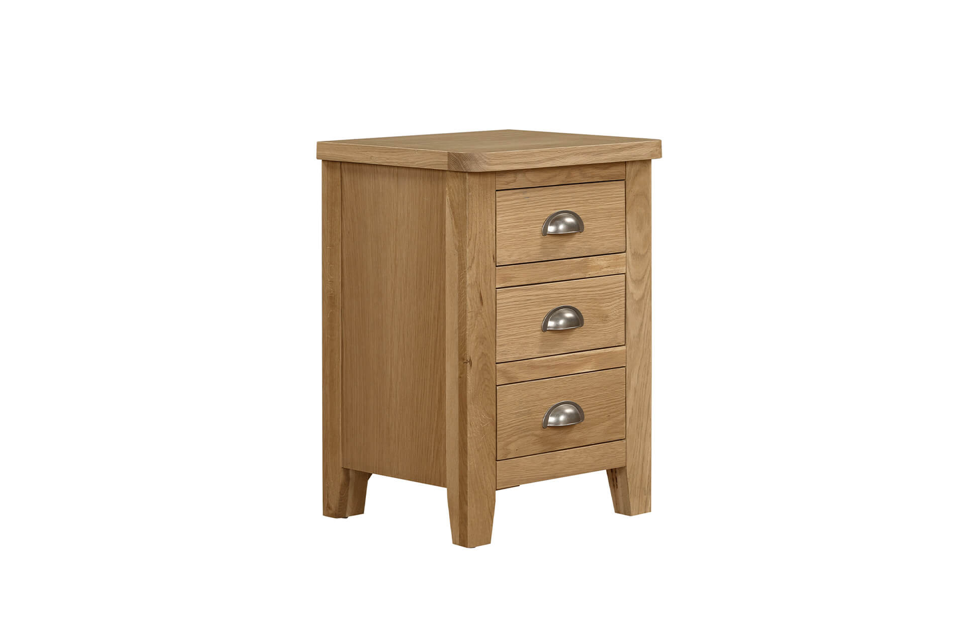 Mar-410-NL Bedside Table 3 Drawer - Natural Oak