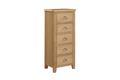 Mar-411-NL Narrow Chest 5 Drawer - Natural Oak