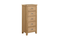 Mar-411-NL Narrow Chest 5 Drawer - Natural Oak