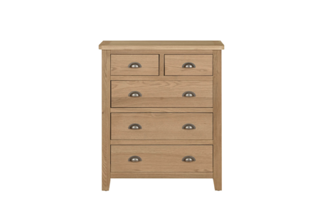 Mar-412-NL Tall Chest 5 Drawer - Natural Oak