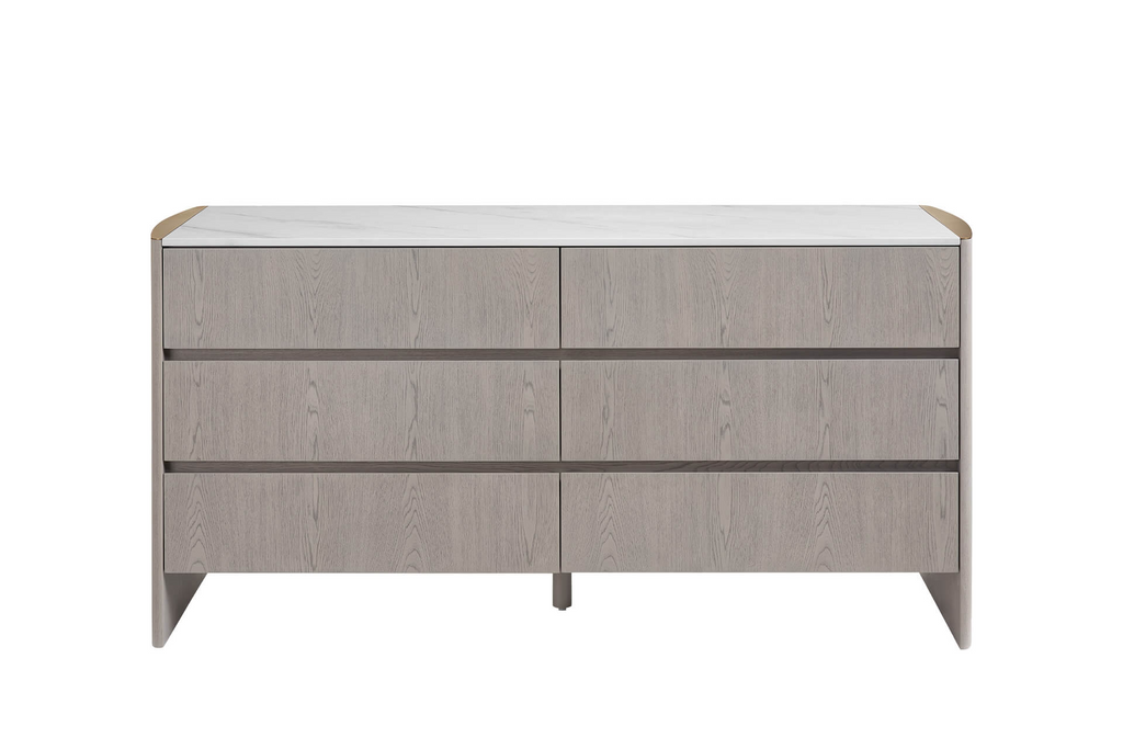 Mdo-413-GE Dressing Chest 6 Drawer - Washed Oak